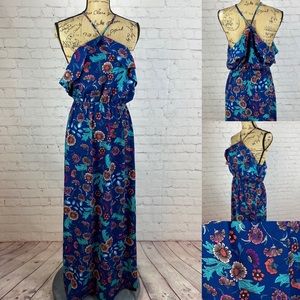 Monteau Floral Strappy Ruffled Maxi